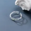 Clusterringe WANTME Echtes 100% 925 Sterling Silber Personalisiertes geometrisches minimalistisches Kreuz für Frauen Party Bürozubehör Schmuck