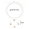 Серьговые ожерелья личность многослойное для женщин-ожерелья для женщин-бабочек сочетание подвесной набор