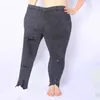 Yesello Plus Size M-5XL Summer Hole Ripped Jean Jeggings Cool Denim High Waist Skinny Pants Pencil Trousers Black 210629