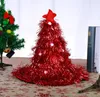 Christmas tree shape hat Children Adults party prop Caps with top star red green gold silvery