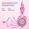 Somic Wired Cat Ear Headset Gullig PC med mikrofon 3.5mm Gaming Phone PS4 Overear Gamer G951s Rosa