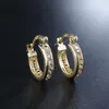 Cuelga los pendientes de los cristales de la plata esterlina 925 de la fábrica directa de la lámpara para el banquete de boda de la joyería de la moda del oro 18K del circón C291y