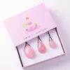 Venda Por Atacado Rosa Natural Quartzo Yoni Egg Jades Massager Mulheres Kegel Exercitador Músculos Vaginais Apertar Bola Jade Massagers Cristal Kegels Ovos