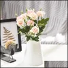 お祝いパーティー用品ホームガーデン装飾的な花の花輪の人工植物5油絵菊の魅力的な結婚式の装飾