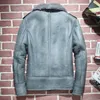 Erkek Deri Faux Kış Hakiki Ceket Erkekler Gerçek Kürk Shearling Ceketler Koyun Ceket Kısa Chaqueta Cuero Hombre WP17A359 KJ1415