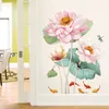 Adesivi a parete 3D Pink Lotus Teen Room Decor camera da letto DECORAZIONE DECORAZIONE ARTE DI MURALI MURALI MURALI Fiori Wallstickers5763479