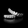 Mens Gold Grillz Teeth Set Fashion Hip Hop Jewelry High Quality Eight 8 Top Tooth & Six 6 Bottom Grills