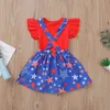 6m-4Y verão nascido criança bebê meninas conjunto de roupas de independência ouftis babados camiseta tops saias trajes 210515