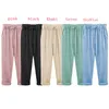 Plus Size Women Pants Linen Cotton Casual Harem Candy Color Harajuku Green Trousers Female Ankle-length Length Woman 210428