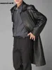 Mauroicardi automne Long noir Faux cuir Trench Coat pour femmes à manches longues simple boutonnage luxe Style britannique mode 211110