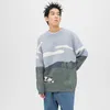 Mężczyźni Krowa Vintage Winter Sweter Pullover O-Neck Koreański Dzianiny sweter Kobiety Casual Harajuku Para Dzianiny Streetwear Oversize 211008
