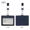 Extra Large ID Badge Card Holder With Lanyard Top Cow Leather 2-Sided Retractable Clip Work Case Accept Customized Holders