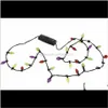 Feestdecoratie groothandel 8 lichten verlichting led ketting kettingen flitsende kralen licht speelgoed kerstcadeau fedEx s1j8x rvsd9