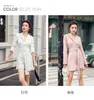 Mode Büro Chic OL Elegante Streifen Overalls Frauen Herbst Schlank Strampler Gürtel Taille Büro Tragen Playsuits 210514