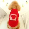 Hundkläder husdjurskläder som stickar höst och vinterdräkt för nalle små katthundar varm kärlek hjärtmönster tröja