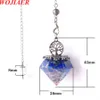 Wojiaer Geometrie Healing Pendulums Chakra Agate Lapis Hanger Antieke Boom Of Life Crystal Gemstone Pendulum Pendulo bo945