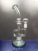 High quality dab rig hookahs recycler bong water pipe green and all clear male joint size 14.4mm zeusartshop
