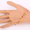 U7 – Bracelet de cheville en forme de cœur pour femmes, bijoux d'été, cadeau, cristal rouge, couleur or, chaîne de pied, A301