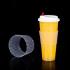 Clear Transparente Plástico Drinkware Copo Manga Calor Isolamento Garrafa Capa Não-deslizamento Caneca Café Beber Copos Coberturas Capas
