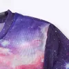 OMSJ Mode Romantische Galaxy Print Ruched Mesh Pak Set Transparen Crop Tops T-shirt Butt Mini Rokken Dames 2 stks 210517