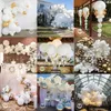 5-36 pollici Bellissimi palloncini da sposa Lattice bianco Rotondo Mini Jumbo Balloon Arch Decorazione Soft Light Transpar Helium Baloon