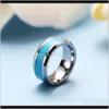 Cluster Rings Jewelry Drop Delivery 2021 Titanium Stainless Steel Natural Turquoise Fashion Net Red Mens Ring Izfia