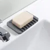 Porte-savon en Silicone antidérapant porte-savon Flexible porte-assiettes plateau boîte à savon conteneur de stockage accessoires de salle de bain w-01348