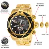 LMJLI - Temeite Orologi da uomo Top Brand di lusso Orologio dorato da uomo Orologio al quarzo in acciaio Orologio da polso impermeabile maschile Relogio Dourado Masculino