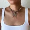 Trendy Kelebek Kolye Kadınlar Için Küba Link Zinciri Kız Chocker Kolye Seksi Kıyafetler Takı