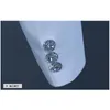 Męskie Biały Diamond Edge 3 szt. Garnitury (kurtka + spodnie + bowtie) Slim Fit Stylowe Ślub Gromadzki Garnitury z Spodnie Kostium Homme Mariage 210522