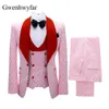 Gwenhwyfar Nowy garnitur Polka Dot dla mężczyzn Custom Made Shash Lapel Blazer Kamizelka z