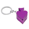 Portable Pocket Size New Style MINI Metal Poker Peach Heart Shape Pipe Key Chain Smoking Pipe Aluminum Alloy Pipe