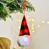 Christmas Gnome Lights Handmade Swedish Tomte Ornaments Santa Plush Doll Hanging Decoration Pendants XBJK2109