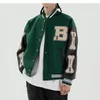 Vestes pour hommes Hommes Baseball Veste Hip Hop Harajuku Broderie Os Lettre Patchwork Bomber Manteau Mode High Street Casual Lâche Unisexe