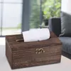 Tissue Boxes & Napkins Wooden Box Paper Napkin Holder Dispenser Case Bathroom Office Desk Decor