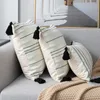 Cuscino / cuscino decorativo cuscino jacquard striscia di cuscino copertura nappe per la casa decorativa 45x45cm / 30x50cm / 50x50cm soggiorno divano pilowcase