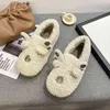Мода круглые головы платформы пушистые тапочки бежевый белый мультфильм овцы зимние хлопковые тапочки прекрасный крытый накладки на домашнюю обувь H1122