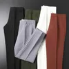 Biznes Dress Spodnie Mężczyźni Solid Colors Office Społeczne Pracy Spodnie Długość Koszulka Długość Casual Slim Fit Wedding Spodnie 210527