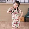 Robe chinoise pour petites filles, vêtements d'été en coton et lin, robes traditionnelles rouges pour fête du nouvel an, Qipao G1218, 2021