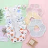 Baby BIBS Noworodka Cartoon 360 Stopni Obracanie Płatek Bib Bawełniany Toddler Wodoodporny Szalik Śliny Karmienie Kids Ręcznik