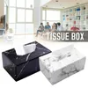 Tissue Boxes & Napkins Nordic Marble Napkin Box Creative PU Leather Portable Elegant Moisture-proof Locker Light Luxury Home Decoration