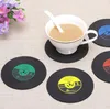 4 färger kreativ cd kopp matta retro vinylkustar non glid vintage rekord koppar pad hem bar bord dekor kaffe mattor sn2836