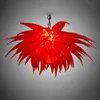 Classic Red Color Urban Home Decor Art Lamp Small Size LED Light Source Hand Blown Glass Chandelier for Villa Customized 70 by 40 CM