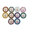 25st / lot Poker Chips 14g Crown Sticky Clay Coin Baccarat Texas Holdem Poker Set för spel PLAY CHIPS COLOR Crown Entertainment