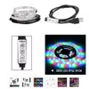 Lumières USB Mini bandes LED 3 boutons 24 DC5V 2835SMD lumière avec éclairage de fond TV décoratif de bureau