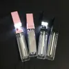 50 pz 7 ml LED Vuoti Lip Gloss Tubi Trucco Con Specchio Quadrato Bottiglie Trasparenti Lipgloss Contenitore Riutilizzabile In Plastica