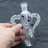 Corne de bœuf collecteurs de nectar corps narguilés pointe en titane 14mm GR2 mini tuyau en verre plate-forme pétrolière concentré de paille Dab Bong