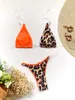 Women's Swimwear Sexy Leopard Print Patchwork Bikini 2021 Women Push Up Clear Strap Transparent Swimsuit Brazilian Bathing Suit Triangle