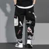 Mens Mode Cargo Byxor Snyggt mönster Skriv ut Loose Streetwear Trousers Plus Size Man Casual Jogger Byxor Sweatpants 211008