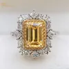 Wong Rain Luxury 925 Sterling Silver Emerald Cut Skapat Bröllop Engagement Klassiska Kvinnor Ringar Fina Smycken Gift 211217